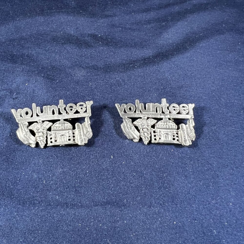 Ultra Craft Hospital Volunteer Silver Tone Brooch/Pin Set